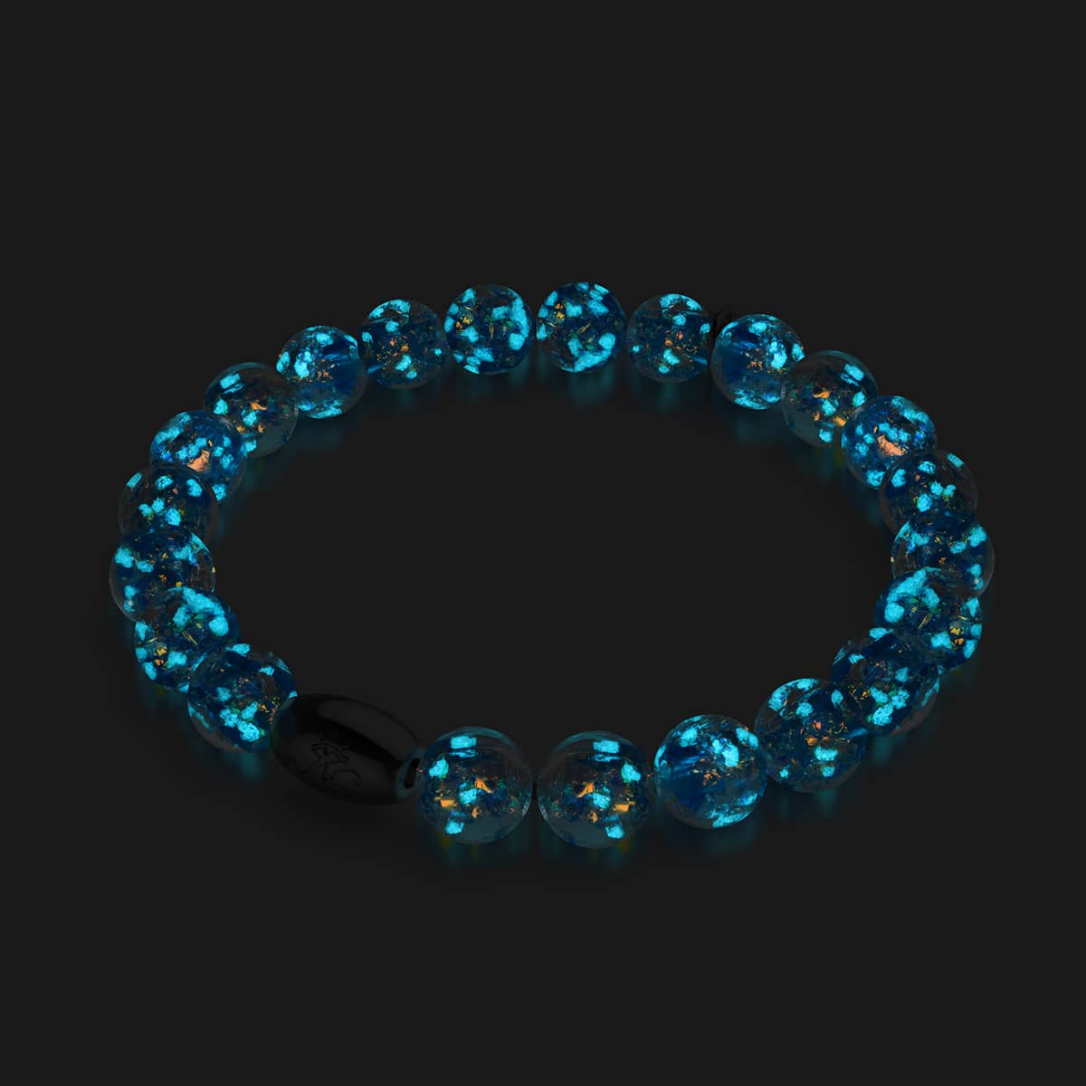 Azurblaues Flare | 925 Sterling Silber | Feuerwerk Glas Armband